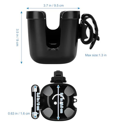 Accmor Stroller Cup Holder, Drinks Holder Bike Walker Wheelchair - color: Adjustable Strap-Black