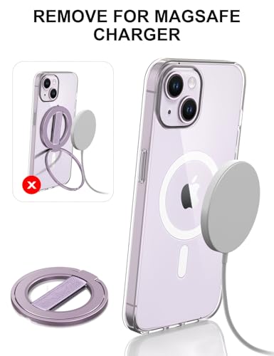 EWA MagOne Ultra for Magsafe Phone Grip Kickstand [Replaceable Elastic Finger Loop], Mag Safe Ring Holder Stand, Two-Sided Magnetic Phone Accessories for iPhone 17,16,15,14,13,12 Pro/Max/Plus-Purple - color: Purple