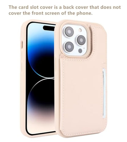 iCoverCase Compatible with iPhone 14 Pro Case with Card Holder, Wallet Case for Women Men RFID Blocking PU Leather Protective Phone Case 6.1 Inch (Beige) - color: Beige