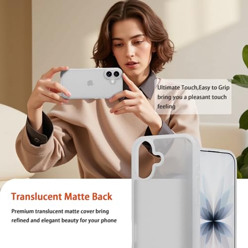 for iPhone 17 Case Translucent Matte Phone Cover, [10 FT Military Grade Drop Protection] Slim Durable Shockproof Protective Bumper (Frosted White, 17) - color: Frosted White, size: iPhone 17