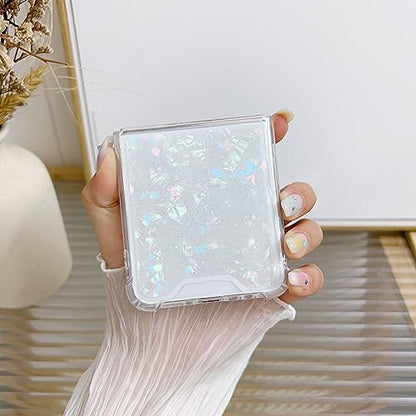Compatible with Samsung Galaxy Z Flip 6 Case/Flip 7 FE Case Women | Soft TPU Shell Patter Sparkle Glitter Shockproof Phone Cover Girls - color: TPU/Shell Colorful, size: Samsung Galaxy Flip 6/Flip 7 FE