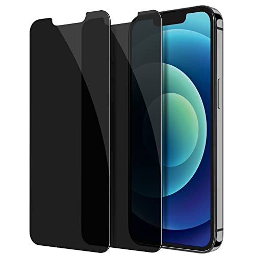 YMHML [2 Pack] Privacy Screen Protector for iPhone 12 / iPhone 12 Pro (6.1 Inch)，Anti-Spy Tempered Glass Bubble Free Case Friendly Scratch Proof - size: iPhone 12 / 12 Pro-6.1 Inch