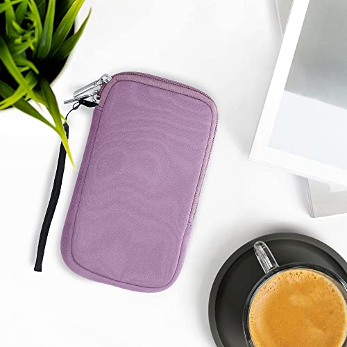 kwmobile Universal Phone Pouch Size M - 5.5" - Neoprene Smartphone Pouch with Zip - Water-Repellent Mobile Phone Case - Sleeve in Lavender - color: lavender, size: M - 5.5"