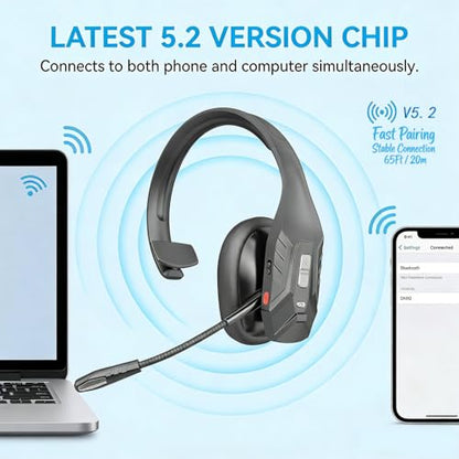 SINWE Trucker Bluetooth Headset with Noise Reduction Microphone - style: Comfort