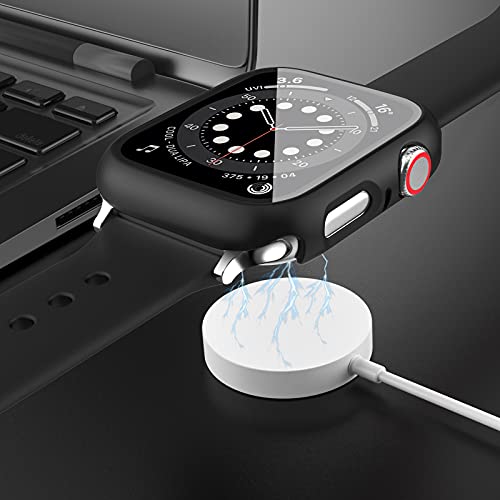 14 Pack Apple Watch Case with Tempered Glass Screen Protector for Apple Watch SE 44mm Series 6/5/4,Anotch Full Coverage Hard PC Protective Cover HD Ultra-Thin Guard Bumper for iWatch 44mm Accessories