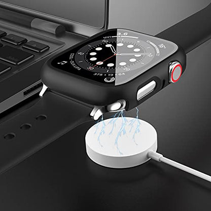 14 Pack Apple Watch Case with Tempered Glass Screen Protector for Apple Watch SE 44mm Series 6/5/4,Anotch Full Coverage Hard PC Protective Cover HD Ultra-Thin Guard Bumper for iWatch 44mm Accessories