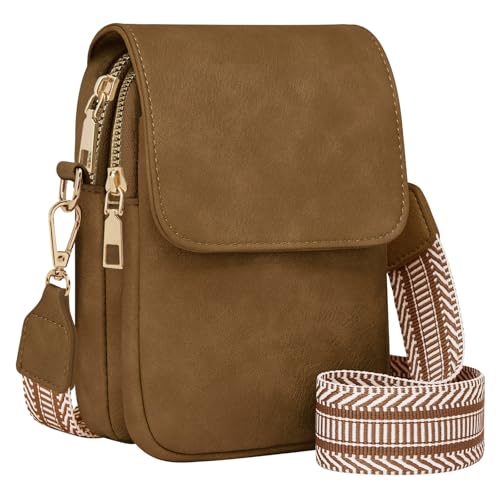 Fashion Small Crossbody Bags for Women Trendy Designer Cell Phone Purses | Adjustable Straps,with Card Holder,Detachable Wristlet Strap,small Cross Body Bag for Woman,Mini Bags,Travel Purse,Work,Gym - color: Sandy Brown