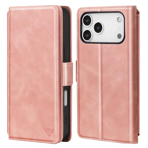 Compatible with iPhone 17 Pro Case Wallet with Card Holder [9 Card Slot] Women Men,RFID Blocking Luxury PU Leather Phone Case Flip Folio Protector Cover Credit Card Slot Kickstand,Pink - color: Pink, size: iPhone 17 Pro
