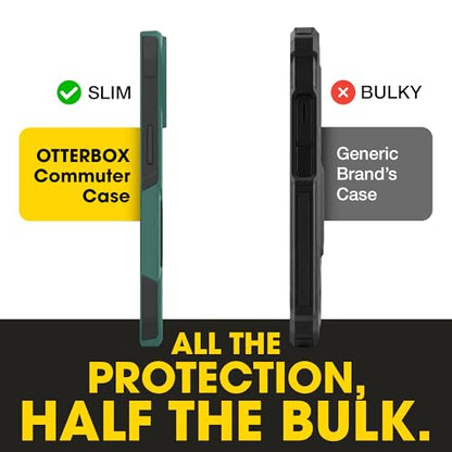 OtterBox iPhone 15 Pro Max Commuter Series MagSafe Case - Green & Black | 3X MIL Drop Protection - Dual-Layer Shockproof Design - Pocket-Friendly - Raised Edges - Port Covers - color: Green/Black