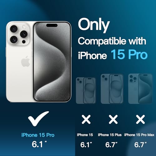 JETech Screen Protector for iPhone 15 Pro, 3-Pack | 9H Tempered Glass, HD Clear, Anti-Scratch Protection, Easy Installation Tool - size: iPhone 15 Pro