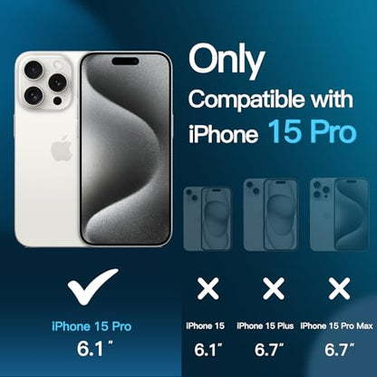 JETech Screen Protector for iPhone 15 Pro, 3-Pack | 9H Tempered Glass, HD Clear, Anti-Scratch Protection, Easy Installation Tool - size: iPhone 15 Pro