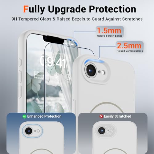 SUPFINE Silicone & Magnetic for iPhone 17e Case/iPhone 16e Case White - color: White, size: iPhone 17e/iPhone 16e