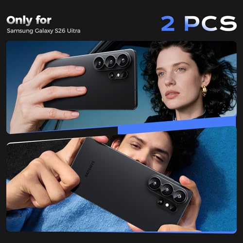 WSKEN for Samsung Galaxy S26 Ultra Camera Lens Protector - Full Coverage - color: Black+Black