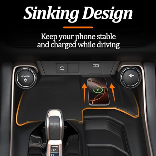 Wireless Charging Anti-Slip Mat for Grand Highlander, Black Silicone Protective Pad Phone Charger Pad for 2024 2025 Grand Highlander Center Console Interior Accessories