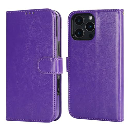 Bocasal Detachable Wallet Case Card Holder for iPhone 16 Pro Max Purple | RFID Blocking Kickstand Card Slots Holder PU Leather Magnetic Shockproof Wrist Strap Removable Flip Protective Cover 6.9 inch - color: Purple