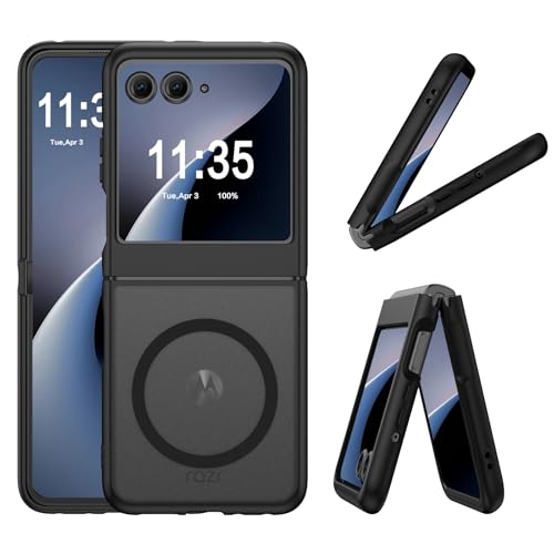 GUAGUA for Motorola Razr 2024 Case/Razr 2025 Case, Magnetic Cases Translucent Matte Back [Compatible with Magsafe] Slim Protective Shockproof Phone Case for Moto Razr 2024/2025 6.9'', Black - color: Black