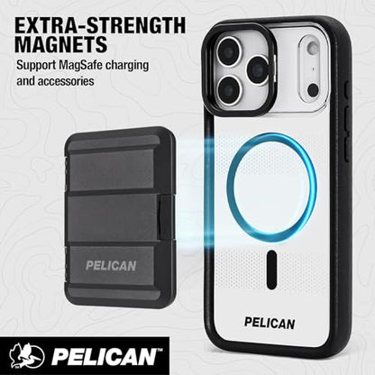 Pelican Protector iPhone 17 Pro Max Case with Camera Stand - Clear | Rugged MagSafe Phone Case with 16ft Military-Grade Drop Protection - Heavy Duty Magnetic Phone Cover for iPhone 17 Pro Max - color: Clear - Stand - Pro Max, style: iPhone 17 Pro Max