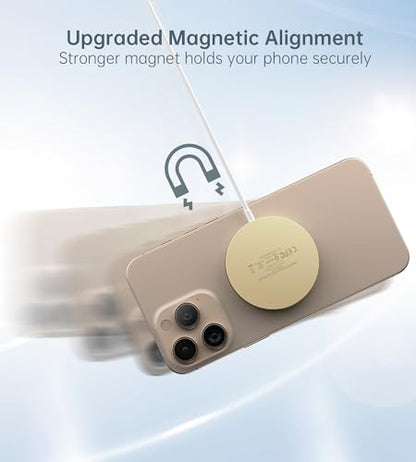 Magnetic Wireless Charger Stand + Charging Pad for iPhone Duo/18-12 Series - color: Gold