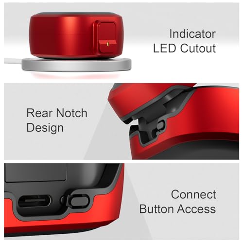 for Samsung Galaxy Buds 4 Pro/Buds 4 Case (2026) with Secure Safety Lock Clip,Shockproof Scratch-Resistant Hybrid PC+TPU Soft Shell Protective Cover Accessories with Carabiner&Cleaning Pen(Red) - color: Red Edge-Black
