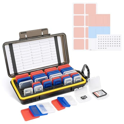 Kiorafoto Memory Card Case w 24 SD & 18 TF Transparent Standard Card Cases - color: for 24 SD+18 TF(With Box)