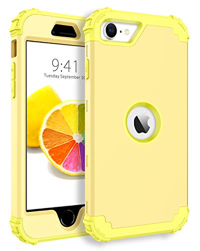BENTOBEN for iPhone SE 2022 Case and iPhone SE 2020 Phone Case, Heavy Duty Full Body Rugged Shockproof Hybrid Hard Plastic Soft Rubber Bumper Protective Girls Women SE3/2 Cover,Light Yellow/Lemon - color: Light Yellow/Lemon