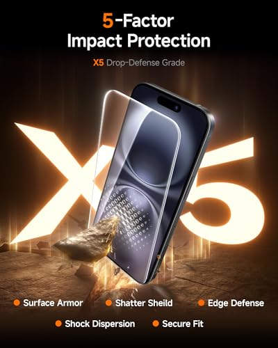 SMARTDEVIL 2 Pack for iPhone 16/ iPhone 15 Screen Protector, 9H Hardness Military Grade Shatterproof, HD Clear Tempered Glass with Auto Dust-Elimination, Bubble Free, Easy Installation, Case Friendly | 9H Hardness Military Grade Shatterproof, HD Clear Tem