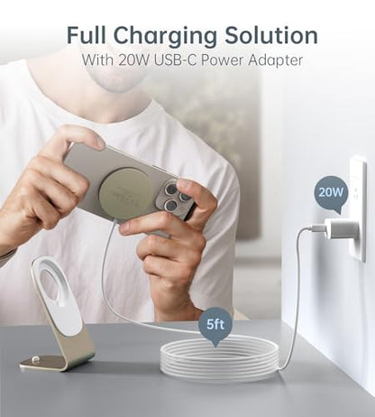 Magnetic Wireless Charger Stand + Charging Pad for iPhone Duo/18-12 Series - color: Gold