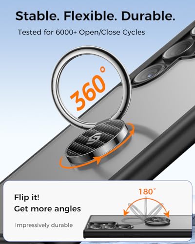 SYNCWIRE Adhesive Phone Ring Holder, Cell Phone Grip, iPhone Ring Stand - color: Carbon Fiber Black, size: 1 Pack