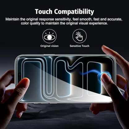 2+2 Pack compatible with iPhone 17 Pro Max Screen Protector Tempered Glass with Camera Lens Protector, Protection Film with Easy Installation Frame, 9H Hardness, Scratch Resistant, Case Friendly - size: iP17 Pro Max transparent