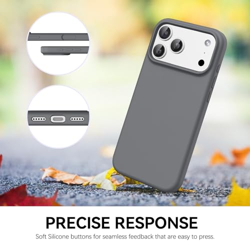 GUAGUA Compatible with iPhone 17 Pro Max Case 6.9 Inch Liquid Silicone Soft Slim Thin Microfiber Lining Cushion Texture Cover Shockproof Protective Phone Case for iPhone 17 Pro Max, Natural Titanium - color: Natural Titanium, size: iPhone 17 Pro Max