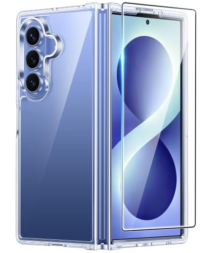 FNTCASE for Galaxy Z-Fold-8 Ultra Case: Samsung Z Fold 7 Clear Case, Tempered Glass Screen Protector, Anti Yellowing, Military Grade Drop Protection, Rugged Shockproof - color: B-Clear, size: For Galaxy Z Fold 8 Ultra/Z Fold 7 (8.0 Inch)