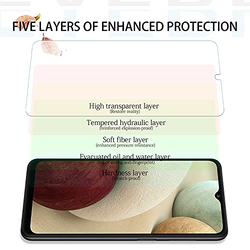Galaxy A12 HD Clear Tempered Glass Screen Protector + Camera Lens Protectors, [2+2 Pack] [3D Glass] [Bubble-Free] [Anti-Glare] Screen Protector Glass For Samsung Galaxy A12 - size: Galaxy A12