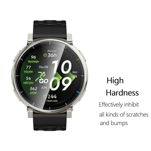 Anoowkoa 4 Pack for Screen Protector for Amazfit Active 3/Active 3 Premium Tempered Glass Film.Ultra Resistant,Anti-Fingerprints,No Bubbles,HD-Clear,Easy Install - color: Amazfit Active 3
