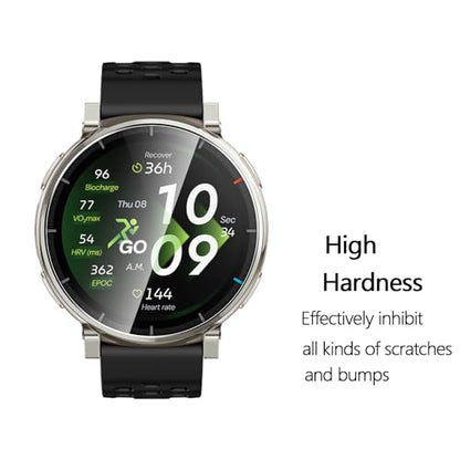 Anoowkoa 4 Pack for Screen Protector for Amazfit Active 3/Active 3 Premium Tempered Glass Film.Ultra Resistant,Anti-Fingerprints,No Bubbles,HD-Clear,Easy Install - color: Amazfit Active 3