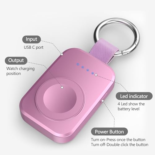 i.VALUX Portable Charger for Apple Watch, Wireless Magnetic iWatch Charger - color: Purple