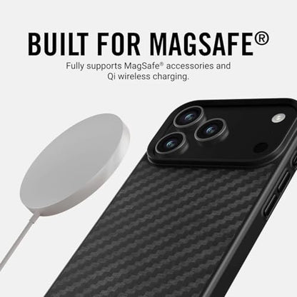 Ridge Case Compatible with iPhone 17 PRO MAX - Compatible with MAGSAFE & Wireless Charging, Aluminum Control Buttons, Dual-Layer Construction, TPU Bumper with Drop Protection (Carbon) - color: Carbon, size: iPhone 17 Pro Max