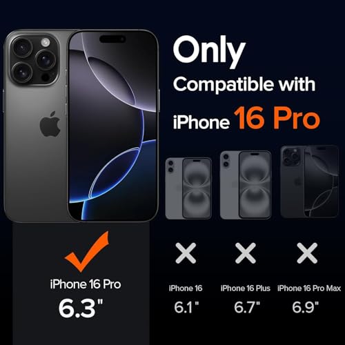 5 in 1 Clear Case for iPhone 16 Pro 6.3-Inch, with 2 Screen Protector and 2 Camera Lens Protector, 9H Edge Protection Tempered Glass Film, Shockproof Drop Transparent Protection Cover - size: iPhone 16 Pro
