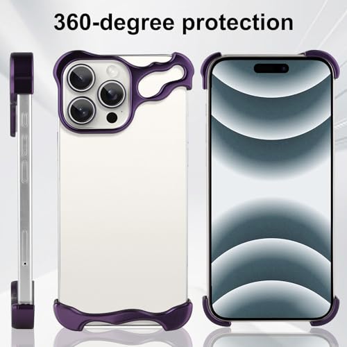 Frameless Phone Case Crafted for iPhone 16 Pro Purple - color: Aluminum Purple, size: iPhone 16 Pro