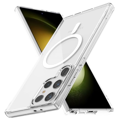 Lunivop for Samsung Galaxy s24 Ultra Case Hard [Compatible with Magsafe Wireless Charging] Yellowing Resistant Magnetic Cover Clear para S 24 Ultra 6.8 '' 5G 2024 Rugged Best Phone Cases Clear - color: Clear, size: Compatible with Samsung Galaxy S24 Ultra