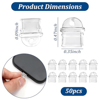 50 Pcs White Anti Dust Silicone Type C Charging Port, Dust Plug Set