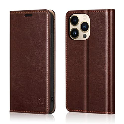Belemay Compatible with iPhone 15 Pro Max Case Wallet-Genuine Leather-RFID Blocking Card Holders-Shockproof TPU Shell-Kickstand-Durable Flip Cover Book Folding Phone Case Women Men (6.7-inch) Brown - color: Brown, size: iPhone 15 Pro Max