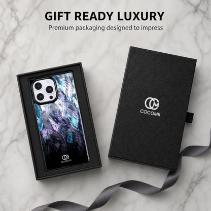 COCOMII Rectangle for iPhone 16 Pro Case, Black Real Mother of Pearl | Compatible with MagSafe Wireless Charging, Shockproof 10ft Drop Protection, Camera & Screen Protection, Premium Glossy Finish - color: Black Real Mother of Pearl, size: iPhone 16 Pro (