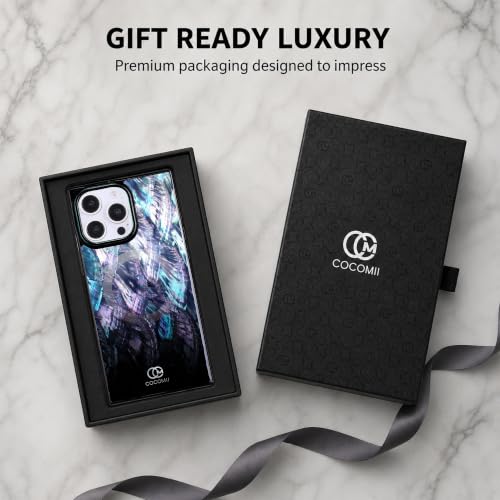 COCOMII Rectangle for iPhone 16 Pro Max Case, Black Real Mother of Pearl | Compatible with MagSafe Wireless Charging, Shockproof 10ft Drop Protection, Camera & Screen Protection, Premium Glossy Finish - color: Black Real Mother of Pearl, size: iPhone 16 P
