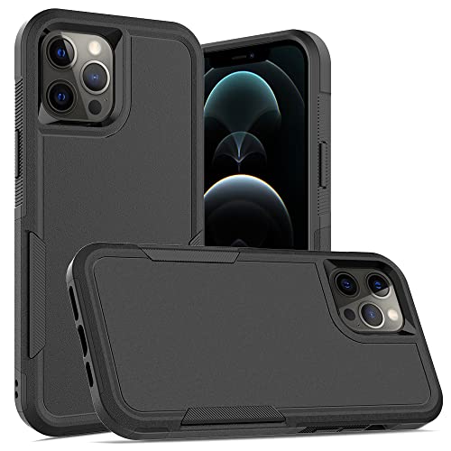 Heavy‑Duty Rugged Anti‑Drop Shockproof Protective Phone Case for iPhone 12 Pro Max, Durable Protective Shell, Black - color: Black, size: iPhone 12 Pro Max