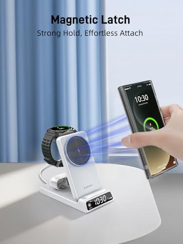 Magnetic Wireless Charger for Samsung, Charging Station for Galaxy S26 - color: White