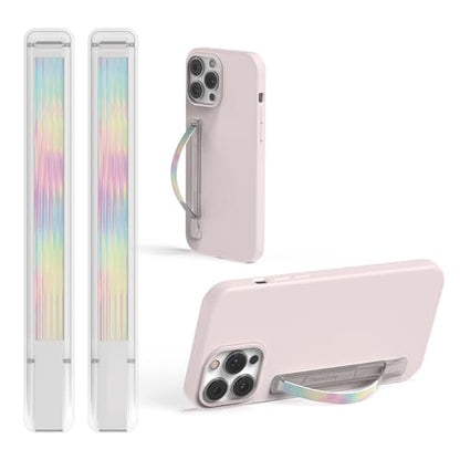 SleekStrip SleekGrip-Essential Ultra Thin Phone Grip Stand,Slim Metal Finger Loop Ring Hand Holder Strap Cell Phone Grips for iPhone 16 Pro Max,17 Air,Android,Case Back - Iridescence 2PK - color: 2PK [ Iridescence ]