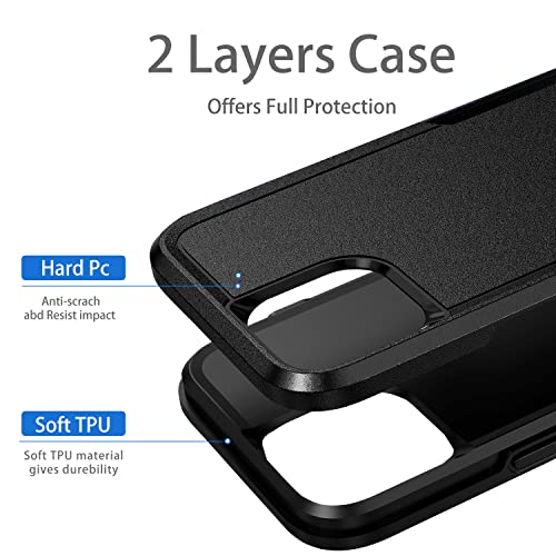 Designed for iPhone 15 Pro Max Case, Heavy Duty Protection Shockproof Dropproof Dustproof Anti-Scratch Phone Case Cover Protective Case, Black - size: for iPhone 15 Pro Max