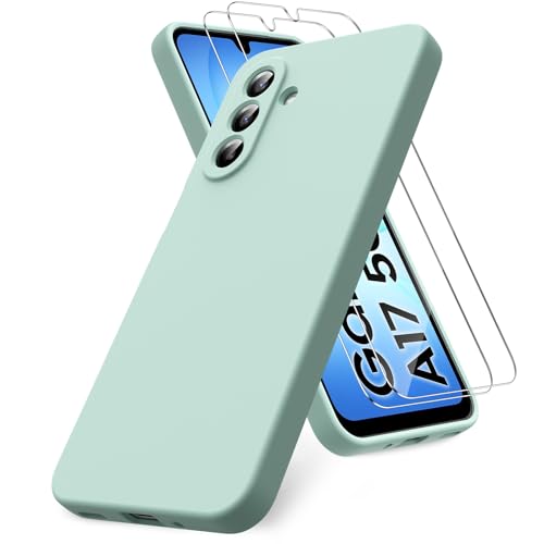 Vansdon for Samsung Galaxy A17 4G/5G Case-Mint Green | Soft TPU Liquid Silicone Phone Case with 2 Screen Protectors, Military-Grade Protection Shockproof Slim Phone Cover - color: Mint Green, size: Samsung Galaxy A17 4G/5G