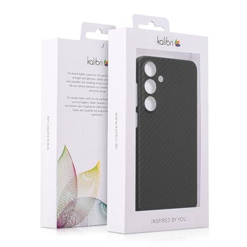 kalibri Aramid Fiber Case Compatible with Samsung Galaxy S24 - Case Super Slim Strong Protective Phone Cover - Black Matte - size: Galaxy S24