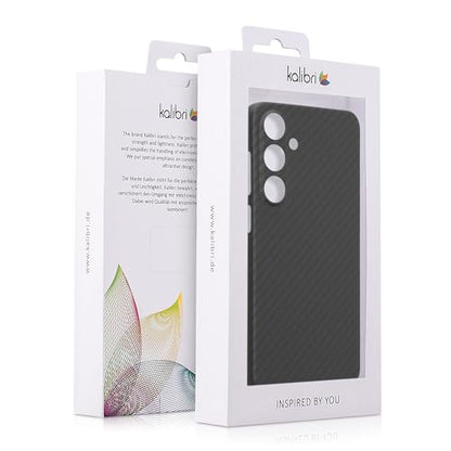 kalibri Aramid Fiber Case Compatible with Samsung Galaxy S24 - Case Super Slim Strong Protective Phone Cover - Black Matte - size: Galaxy S24